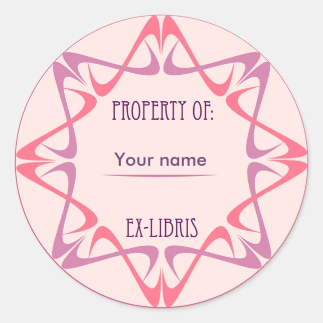 Ex-libris Sticker no 8c (Vorderseite)