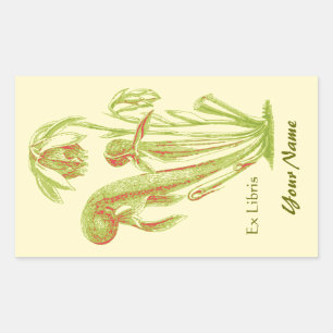 Ex Libris Stickers Plate de livre Floral