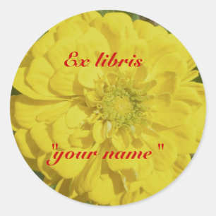 Ex Libris Stickers Zinnia Jaune à Customiser