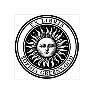 Ex Libris - Sun Face 2 Gummistempel