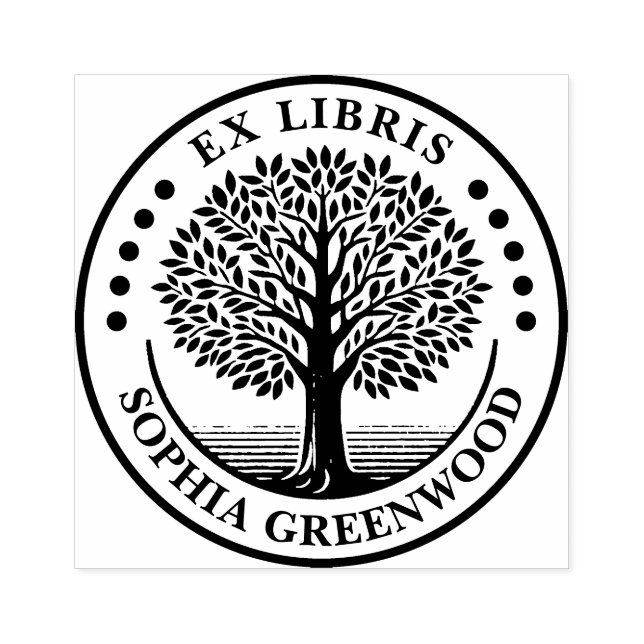 Ex Libris - Tree Gummistempel (Prägung)