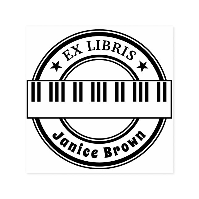 Ex Libris with Piano Keys | music Permastempel (Design)