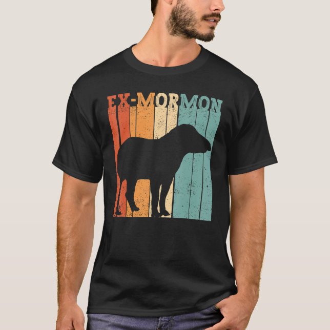 Ex Mormon Tapir Horse LDS Retro Exmo Ex-Mormon T-Shirt (Vorderseite)