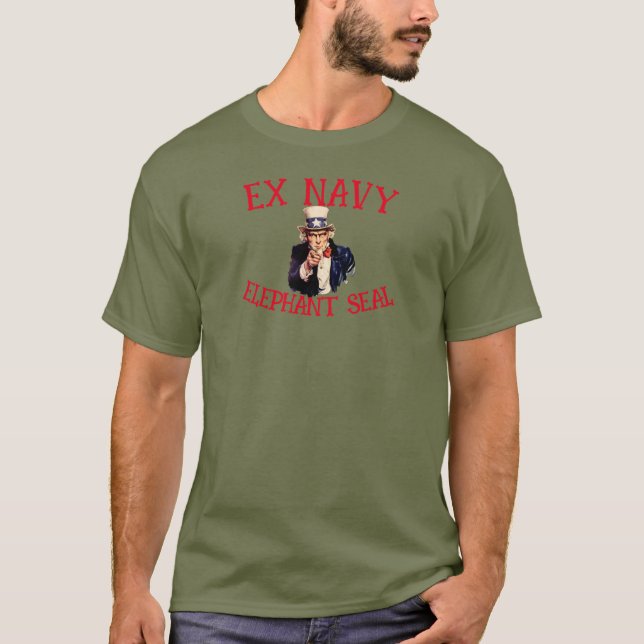 Ex Navy Elephant Siegel T-Shirt (Vorderseite)