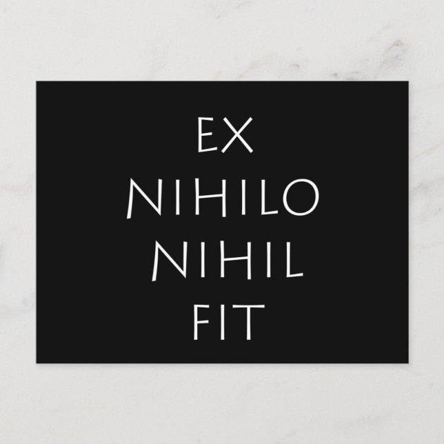 Ex Nihilo Nihil Fit Postkarte (Vorderseite)