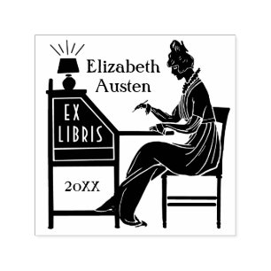 Ex Schreibtisch-Gewohnheit Libris Permastempel