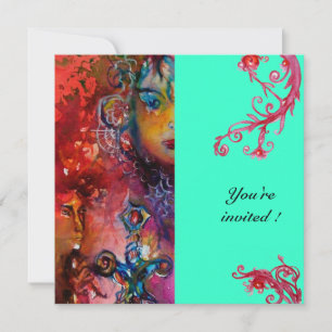 EXCALIBUR, hell rot, blau Einladung