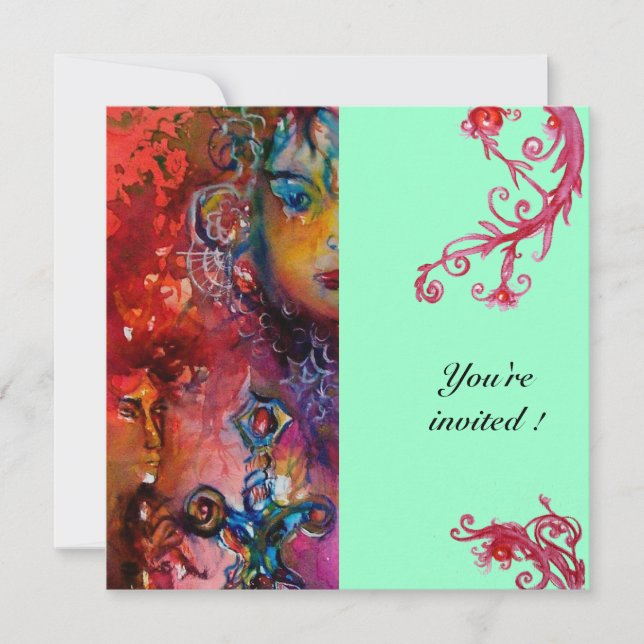 EXCALIBUR, hell rot, blau Einladung (Vorderseite)