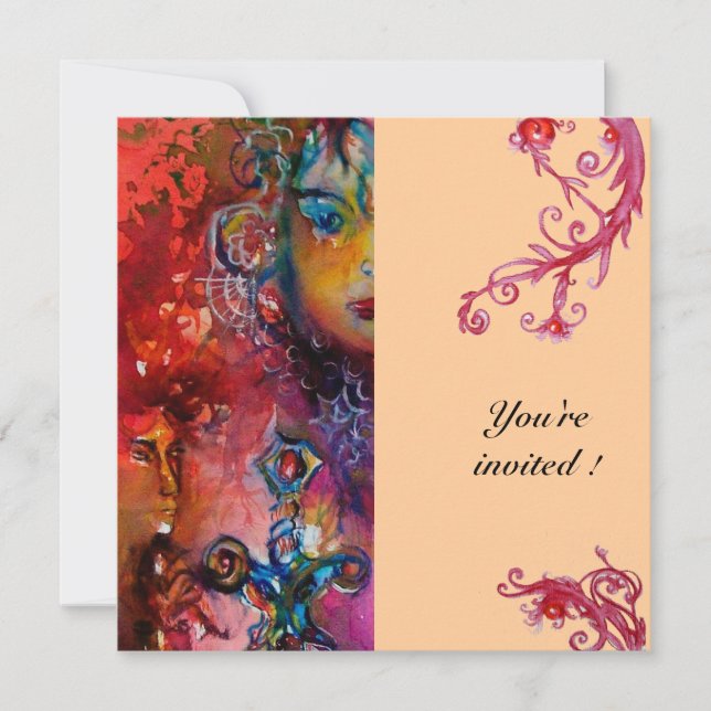 EXCALIBUR, hell rot, rosa Einladung (Vorderseite)