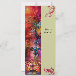 EXCALIBUR , hellrot , rosa blau grün Einladung
