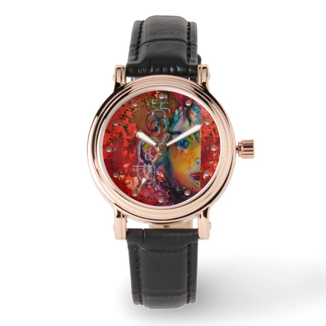 EXCALIBUR,Lady der Schwertroten Fantasie Armbanduhr (Vorderseite)