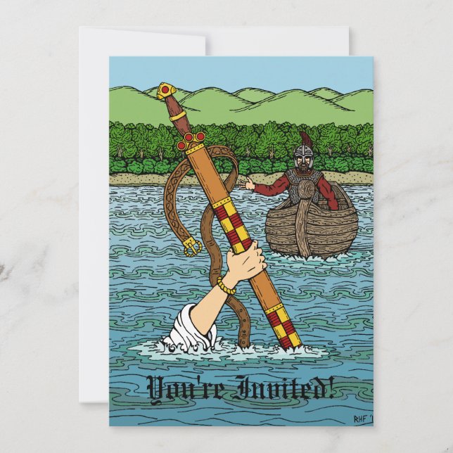 Excalibur und Arthur Einladung (Vorderseite)