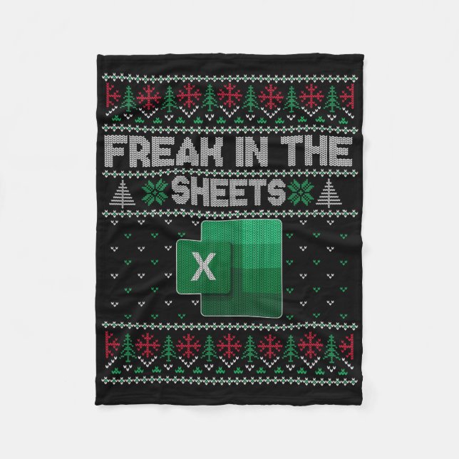 Excel-Freak in den Tabellen hässlicher Pullover Fleecedecke (Vorderseite)
