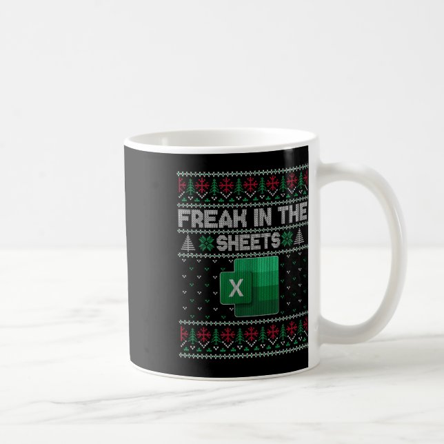 Excel-Freak in den Tabellen hässlicher Pullover Kaffeetasse (Rechts)