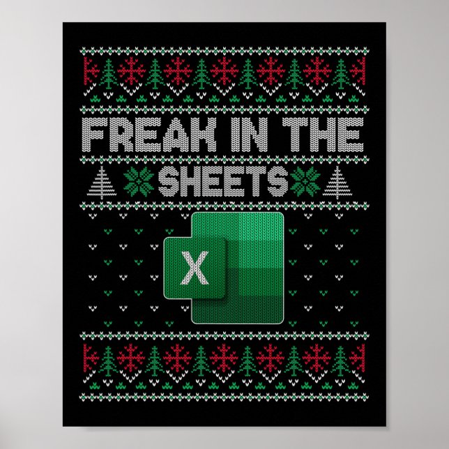 Excel-Freak in den Tabellen hässlicher Sweater Poster (Vorne)