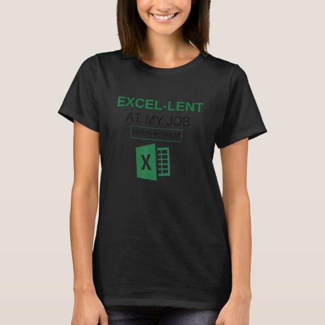 Excel-lent at My Job Funny Accountant Data Analyst T-Shirt (Vorderseite)