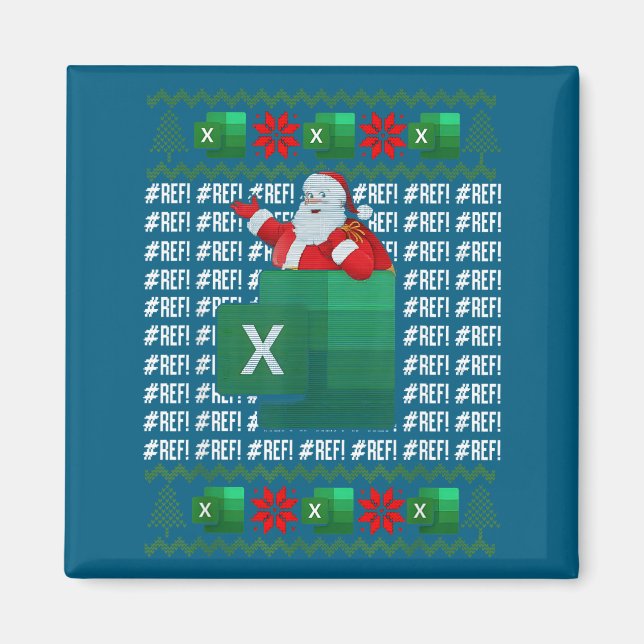 Excel Ref Fehler Tabellenkalkulation Santa Weihnac Magnet (Vorne)