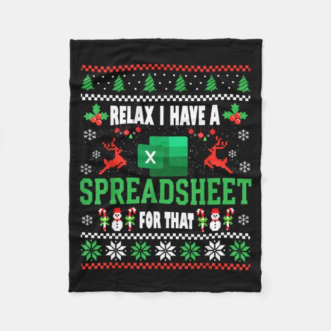 Excel Ugly Christmas Sweater I Have A Spreadsheet  Fleecedecke (Vorderseite)