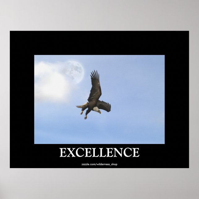 Excellence Bald Eagle Motivational Poster (Devant)