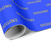 Excellence Elegant Blue Yellow Gold Wrapping Paper