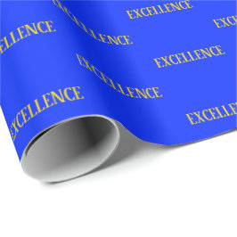 Excellence Elegant Blue Yellow Gold Wrapping Paper Geschenkpapier