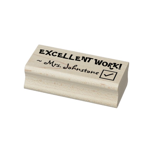 "EXCELLENT WORK!" + Teacher's Name Rubber Briefmar Gummistempel (Stempel)