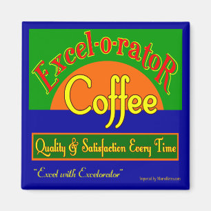 Excelorator Coffee Retro Label Art Kühlschrankmagn Magnet