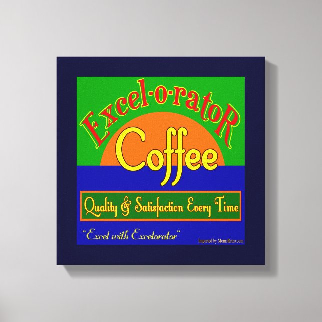 Excelorator Retro Kaffeekunst überzogene Canvas Leinwanddruck (Vorderseite)