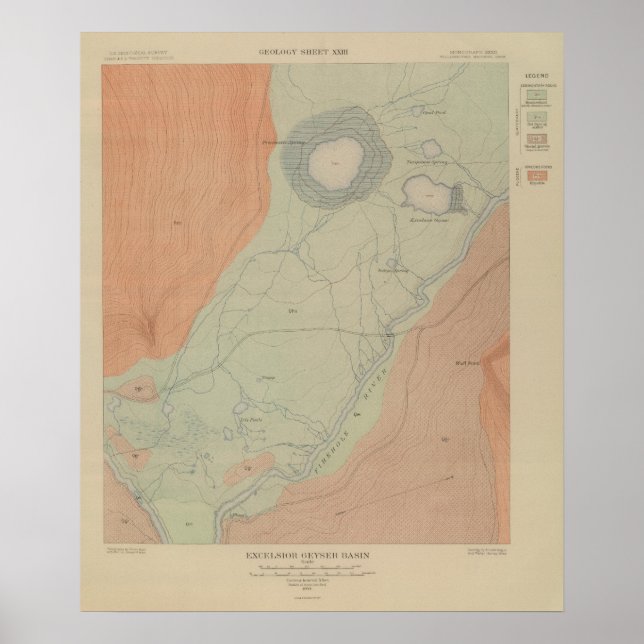 Excelsior Geyser-Becken Poster (Vorne)