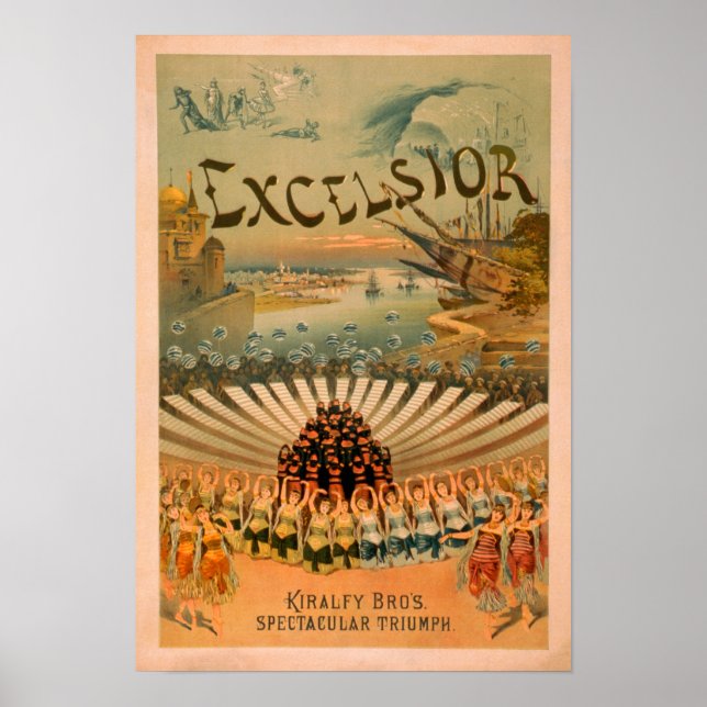 Excelsior Kiralfy Spektakuläres Triumphtheater Poster (Vorne)