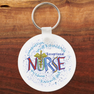 Exceptional Nurse Motto custom name Keychain Schlüsselanhänger