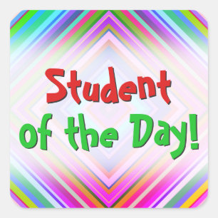 Excitant "Étudiant du Jour !" Autocollant