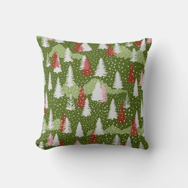 Exclusive Christmas Wonderland Hand Drawn Kissen (Vorderseite)