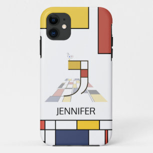 Exclusive Neoplasticism Art Monogram. Letter J Case-Mate iPhone Hülle
