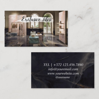 Exclusive Tiles Black Luxury Natural Materials Visitenkarte
