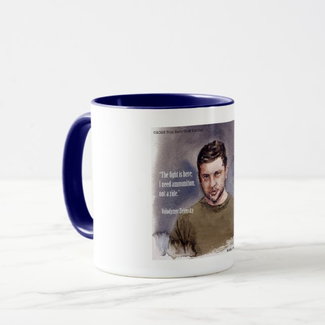 Exclusive Volodymir Zelensky & Quote Coffee Mug  Tasse (Vorderseite Links)