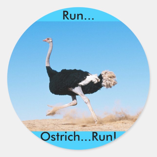 Exécuter Ostrich Run Sticker (Devant)