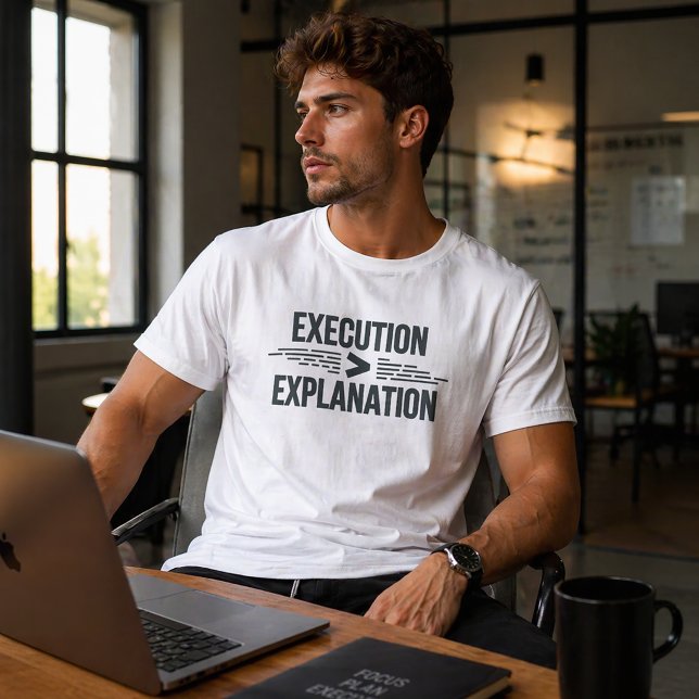 Execution Greater Than Explanation Founder Mindset T-Shirt (Von Creator hochgeladen)