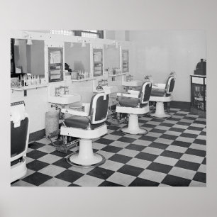 Executive Barber Shop, 1935. Vintage-Foto Poster