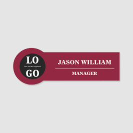 Executive Burgundy Custom Logo Employee Namensschild