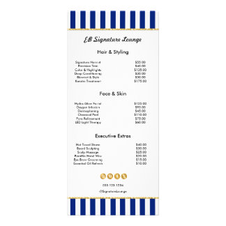 Executive Navy Blau Streifen Gold Service Preislis Werbekarte