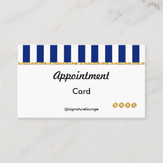 Executive Navy Blue Stripes & Gold Reminder Terminkarte