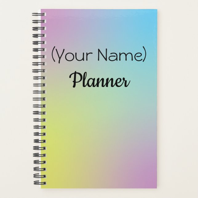 Executive Pastel-Planer – Maßgeschneiderter Namens Planer (Vorderseite)