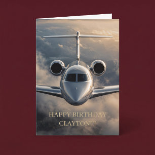 Executive-Privatjet-Flugzeug-Geburtstag Karte