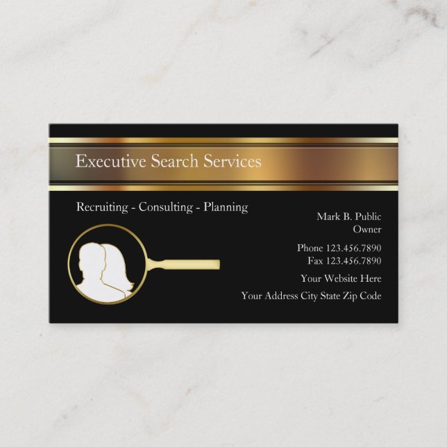 Executive Search Employment Agency Business Cards Visitenkarte (Vorderseite)