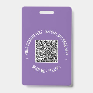 Exemple de badge de code QR avec du texte personna