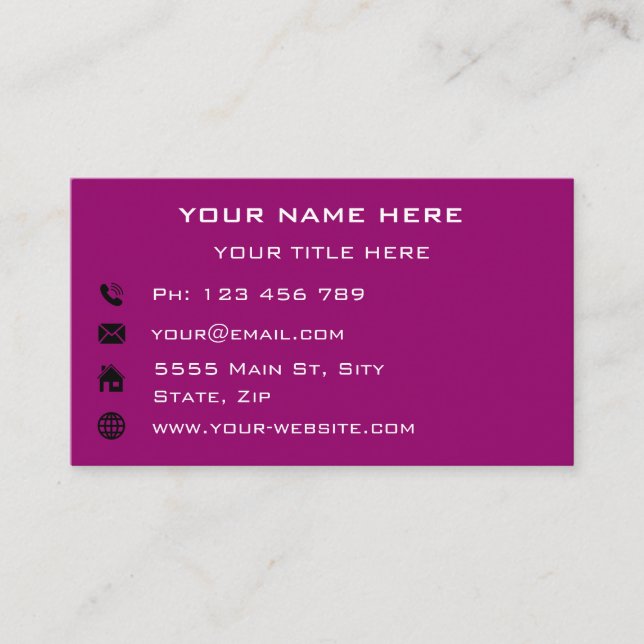 Exemple de Carte de visite promotionnel (Devant)