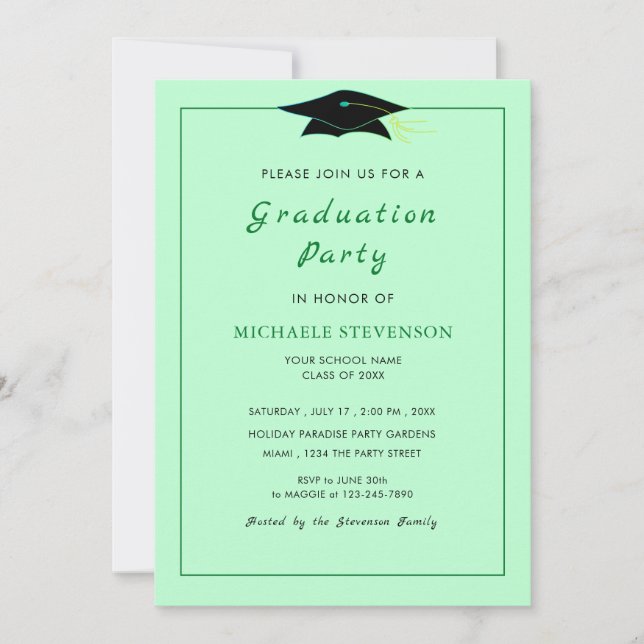 Exemple de Cartes d'Invitation de Remise de Diplôm (Devant)