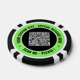 Exemple de jetons de poker à code QR avec texte et