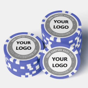 Exemple de jetons de poker de société de logo d'en